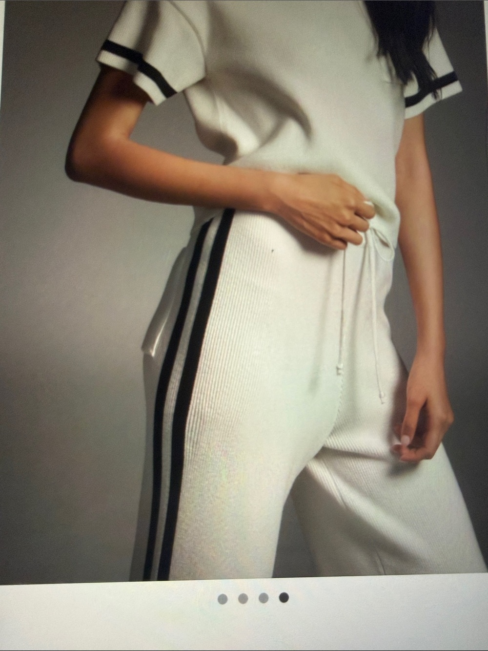 Maeveš¤š¤ Cream Wide-Leg Knit Drawstring Pants - Picture 4 of 9